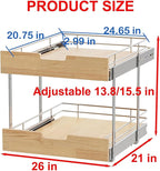 Pull Out Cabinet Organizer, Heavy-Duty Slide Out Shelf, Wood and Wire Basket - Image 2