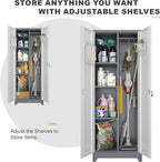 Broom Closet, Metal Storage Cabinet - Image 6
