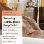 Moon Valley Foaming Hand Soap Refill Pouch, Two-Pack Grapefruit Thyme Soap - Image 2