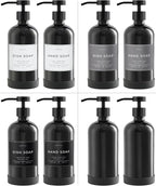 16oz Glass Soap Dispenser with Stainless Steel Pump, 21 Waterproof Labels - Image 5