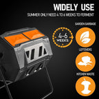 Hourleey Compost Bin Outdoor, 43 Gallon Dual Chamber Tumbling Composting Bin - Image 4