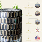 Escenzy Modern Bathroom Trash Can Mosaic Glass 6L | Decorative Small Garbage - Image 4