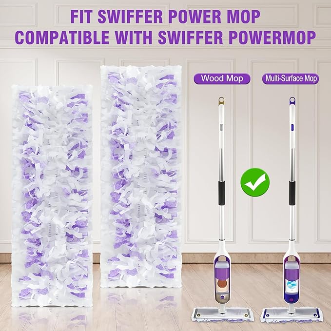 30 Pack Power Mop Refills Pad for Swiffer Power Mop, Disposable Spray Wet Pad - Image 2