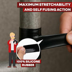 XFasten Self Fusing Silicone Tape Waterproof Black – 1" x 36 Feet, Self - Image 6
