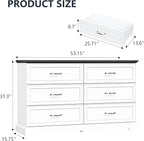 6 Drawer Dresser for Bedroom, Rustic Farmhouse Dresser - Image 2