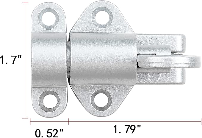 3 Packs Self-Closing Latches，Silver Gray Spring Door Lock，Resilient Bolt Latch - Image 2