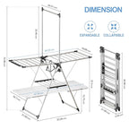 APEXCHASER Clothes Drying Rack, Foldable 2-Level Drying Racks - Image 2