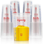 50 PACK Plastic Measuring Cups, 32 oz Disposable Mixing Cups, Measurement by Lilymicky