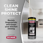 Weiman Stainless Steel Wipes Removes Fingerprints Residue Water Marks and - Image 2