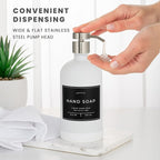 16oz Glass Soap Dispenser with Stainless Steel Pump, 21 Waterproof Labels - Image 4