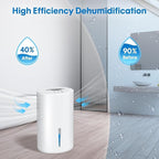 Dehumidifier, Dehumidifier for Home, 68 OZ Water Tank, Small Dehumidifiers for - Image 2