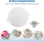 60 Pack Disposable Shower Drain Hair Catcher Hair Trap Drain Covers 4.4” - Image 3