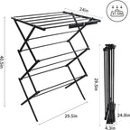 3 Tiers Foldable Clothes Drying Rack, Vertical Laundry Rack Portable and - Image 3