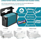 Multifold Paper Towel Dispenser Countertop, Heavy Duty Wide-Design, 300-Sheet - Image 9