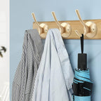 Gold Hat and Coat Hooks, 4 Pack Heavy Duty Coat Robe Hook, Metal Double - Image 8