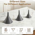 3Piece Plastic Kitchen Funnel Set, Small Medium Large Round Food Funnel - Image 2