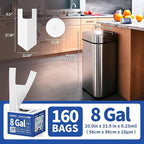 Small Trash Bags with Handles 8 Gallon 160 Count White - Image 6
