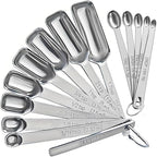 Stainless Steel Measuring Spoons Set of 14 by YUNNKEEY