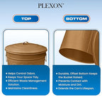 Plexon Round Trash Can 13 Gallon, Vintage Metal Outdoor Trash Can - Image 8