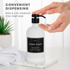 16oz Glass Soap Dispenser with Stainless Steel Pump, 21 Waterproof Labels - Image 4