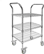 Northsky 3-Shelf Wire Utility Cart on Wheels, Chrome Finish Rolling Metal - Image 2
