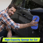 12 Pack Microfiber Car Wash Sponge 9" x 4.3" Large Sponges Two-Sided - Image 6
