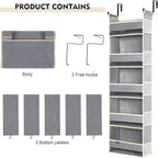 Over The Door Organizer 5-Shelves and 10 Side Pockets, Over The Door Storage - Image 7