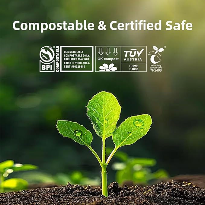 Compostable Trash Bags 3 Gallon, Extra Thick 0.8 Mils, ASTM D6400, OK Compost - Image 4