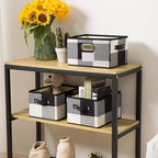 PRANDOM Fodable Storage Bins for Closet Decorative Fabric Storage Baskets Cubes - Image 2