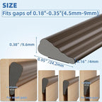 Wedge-Shape Window Weather Stripping Door Frame Seal Strip 196” Brown, Upgrade - Image 2