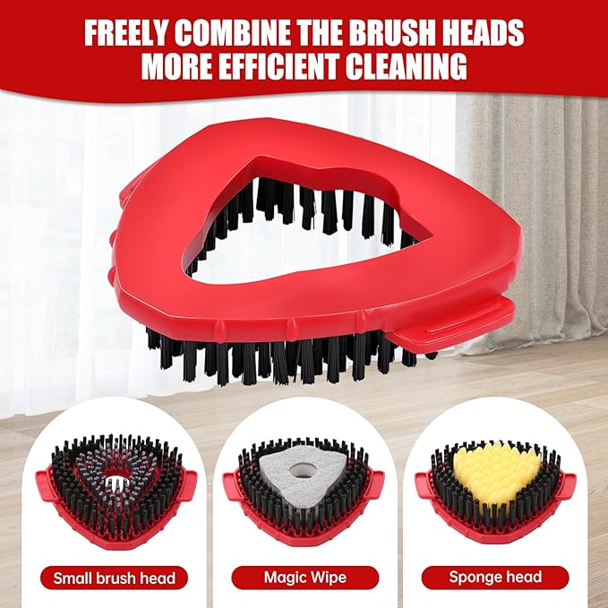 2 Pcs Spin Mop Replacements Scrub Brush and 1 Mop Base - Image 2