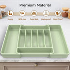 Extra Large Expandable Silverware Organizer, BPA-Free Food-Safe Cutlery - Image 4