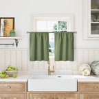 BGment Olive Green Blackout Curtains 36 Inches Long - Image 2