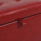 Adeco Faux Leather Storage Ottoman - Image 6