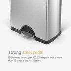 simplehuman Rectangular Dual Compartment Recycling Kitchen Step Trash Can - Image 5