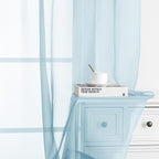 Chyhomenyc Sky Blue Sheer Curtains 96 inches Long 2 Panels, Light Filtering - Image 9