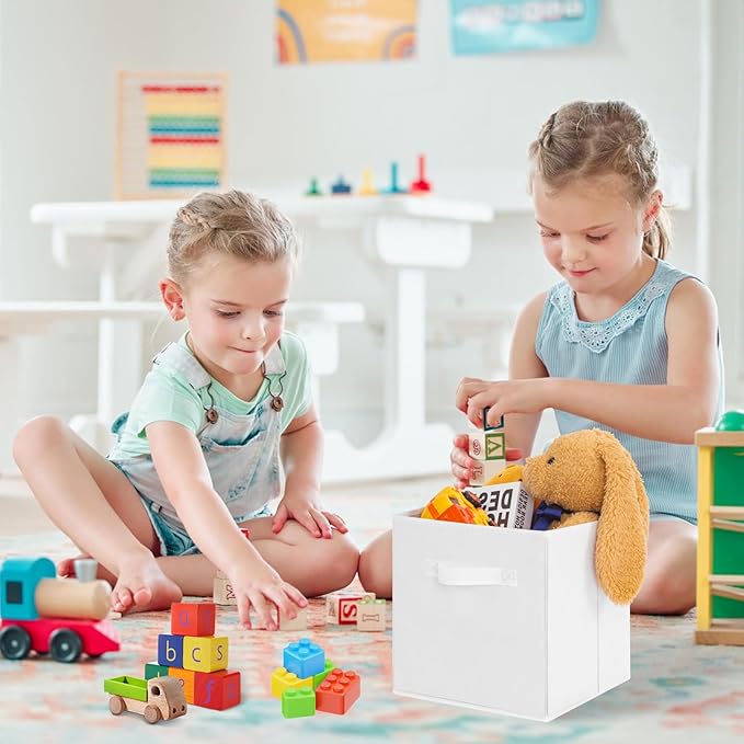 Stero 13x13x13 Inch Fabric Storage Bins 6 Pack Fun Colored Durable Storage Cubes - Image 5