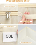 punemi Underbed Storage, 3 Pack Clothing Storage Bags W/Sturdy Handles - Image 6