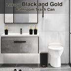 Small Bathroom Trash Can with Lid Soft Close, 1.8 Gallon Stainless Steel - Image 4