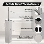 BGL Toilet Brush and Holder Set Brushed Nickel Wall Mounted - Image 3