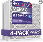 BNX TruFilter 20x20x2 Air Filter MERV 8 by BNX
