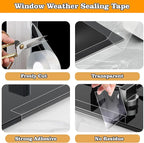Transparent Window Weather Sealing Tape 2.76 Inch x 16.5 FT Weather Stripping - Image 4