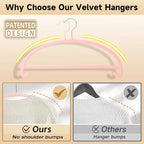 MIZGI 50 Pack Blush Pink Velvet Hangers - Image 3