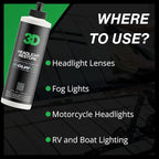 3D GLW Series Headlight Restore – 2-Step Kit Removes Oxidation, Scratches & - Image 6