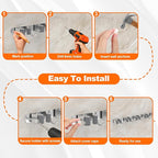 Broom Holder Wall Mount, Mop and Broom Organizer Broom Hanger Storage Tool - Image 4
