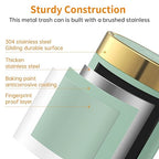 Mini Trash Can with Lid, Desktop Small Trash Can Recycling Bin Cute Metal - Image 3