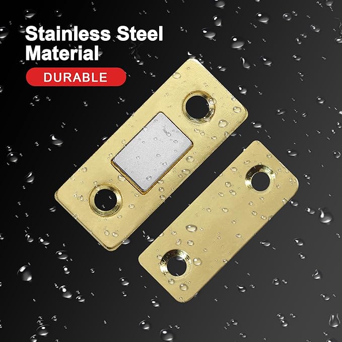 Cabinet Magnetic Catch, 10 Pack Gold Ultra Thin Magnetic Cabinet Door Catch - Image 5