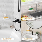 LEVERLOC Soap Dish Holder for Shower Suction Cup Wall Mounted Self Draining - Image 8