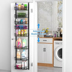 12.3" W Narrow Over the Door Pantry Organizer, 8-Tier Over the Door Organizer - Image 2