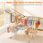 Bigzzia Clothes Drying Rack Foldable, 2-Level Large Laundry Drying Rack - Image 2